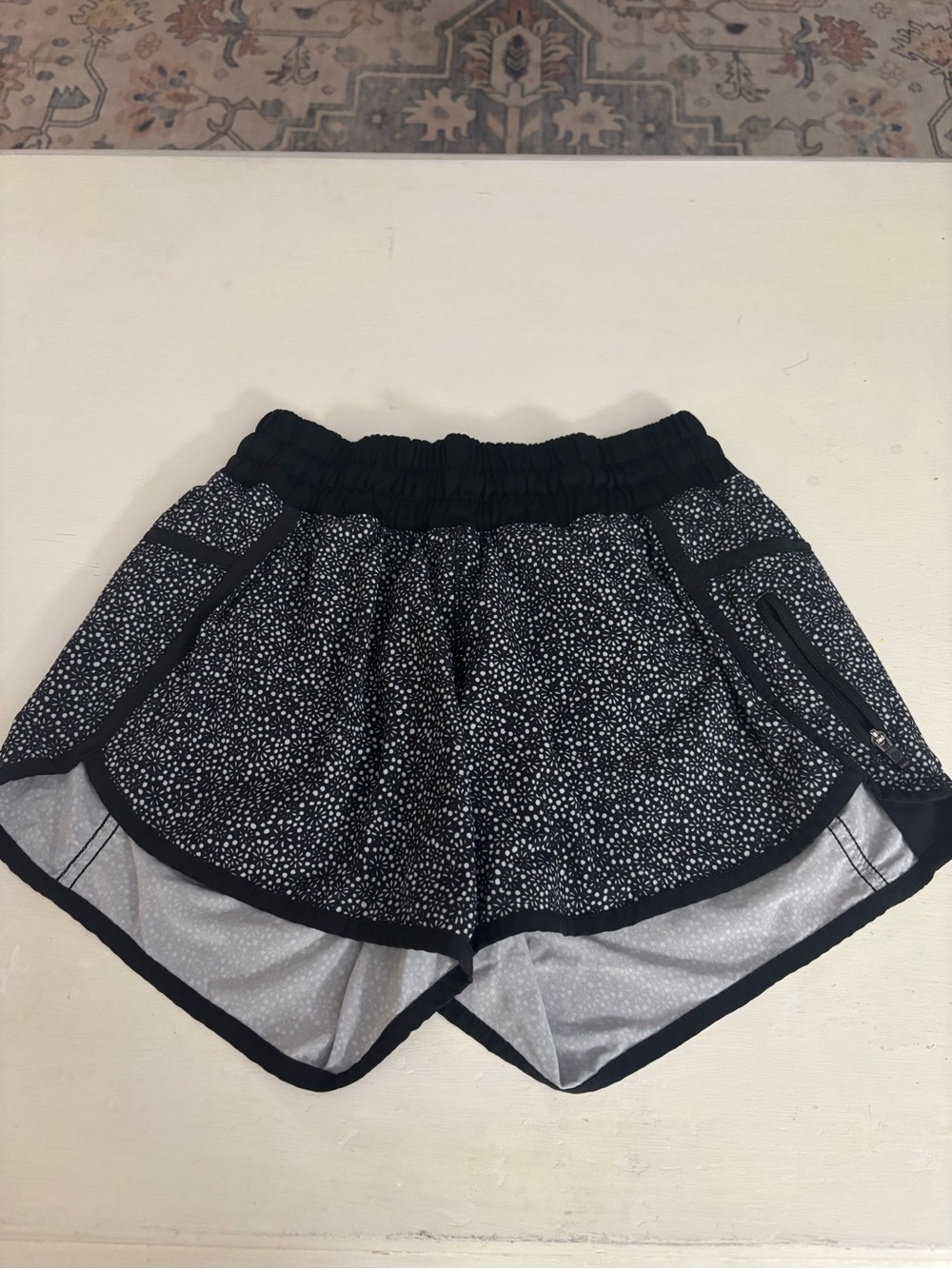lululemon athletica Black Speckle Running Shorts